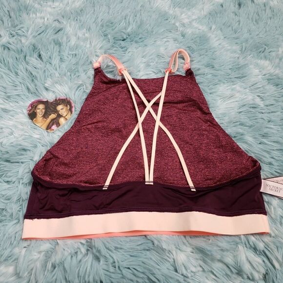 VS Unlined Triangle Strappy Bralette Plum Medium - Picture 5 of 6